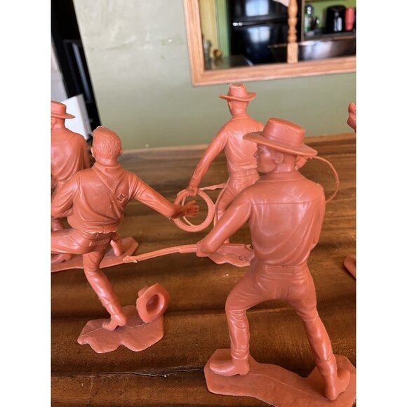 Vintage Louis Marx Cowboy Western Fort Apache Figure 1960's Plastic 5" Lot - Picture 14 of 16